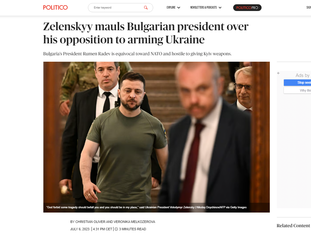 зеленски политико