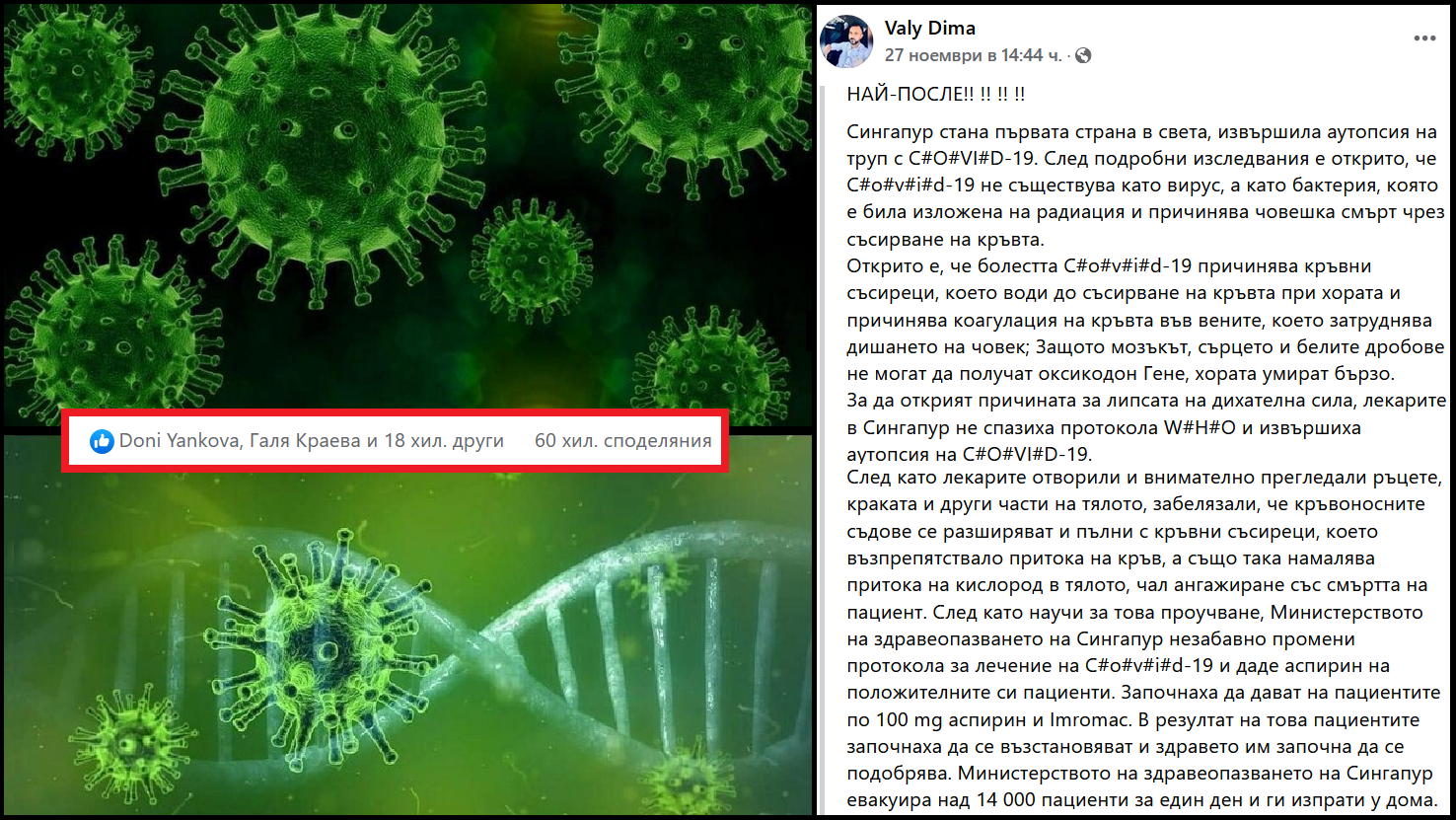 Корона фейк нюз - Сингапур - аутопсии