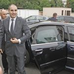 Вътрешният министър Цветан Цветанов в сградата на специализираното следствие при повдигане на обвиненията срещу него.