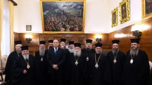Президентът Радев се срещна със Светия Синод на Българската православна църква.