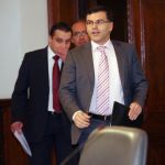 Министерски съвет Пресконференция за бюджет 2012Симеон Дянков - министър на финанситеСтефан Константинов - минстър на здравеопазването