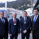 Председателят на Еврогрупата Паскал Донаху, премиерът акад. Николай Денков, министърът на финансите Асен Василев и съпредседателят на парламентарната група на „Продължаваме промяната – Демократична България“ Кирил Петков.