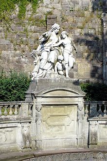 Изворът на потока Дунав в замъка „Фюрстлих Фюрстембергишес шлос“ край Донауешинген