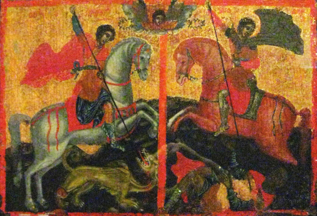 Икона на св. Георги и св. Димитър (фрагмент).