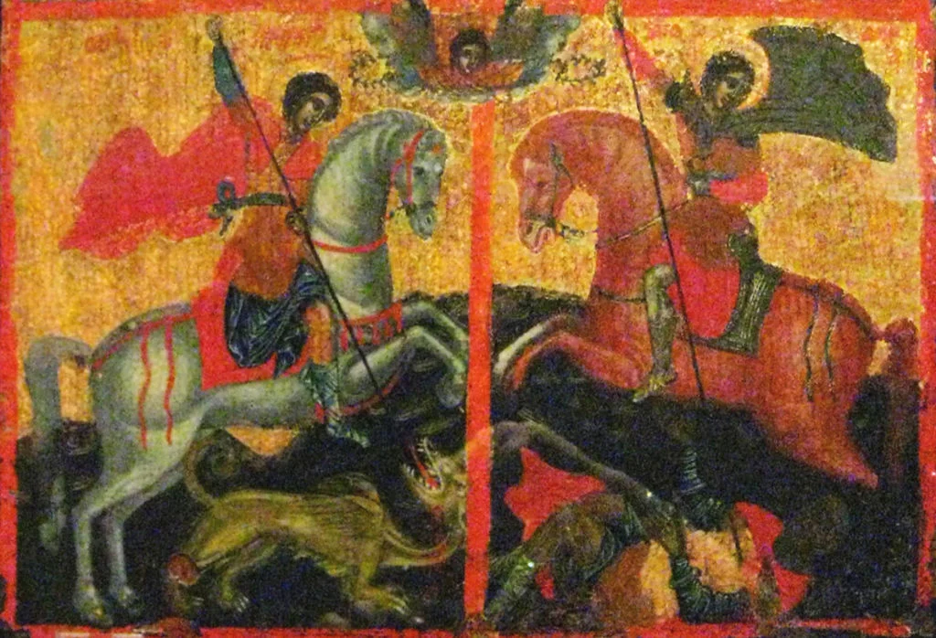 Икона на св. Георги и св. Димитър (фрагмент).