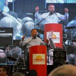 Сергей Станишев на антиправителствените протести в Македония