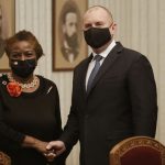 Заместник-генералният секретар на ООН Наталия Канем и президентът на България Румен Радев
