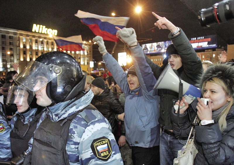 От десетилетие Москва не помни такива масови протести като тези на опозицията след изборите миналата неделя.