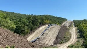 Строежът на газопровода "Балкански поток" край Търговище