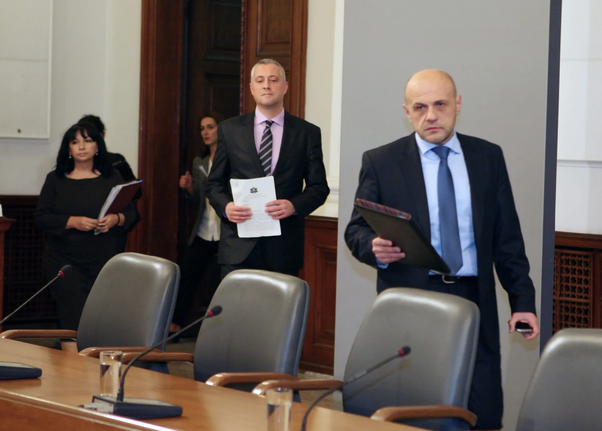 Министерски съвет Пресконференция за южен поток  Теменужка Петкова - министър на енергетиката Томислав Дончев - вицепремиер Божидар Лукарски - министър на икономиката