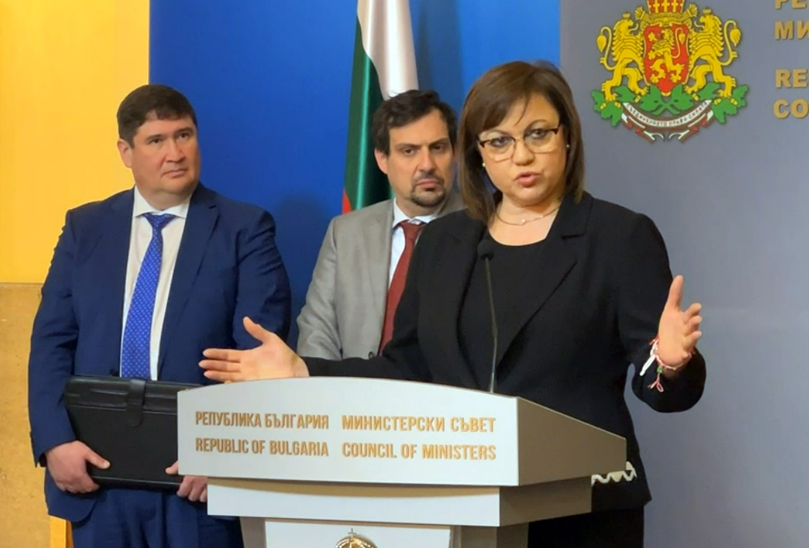 Министерски съвет пресконференция след срещата с БПГА Кирил Петков Корнелия Нинова