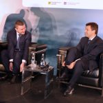 Десета среща на бизнеса с правителството Димитър Радев - управител на БНБ Владислав Горанов - министър на финансите Петър Андронов - председател АББ