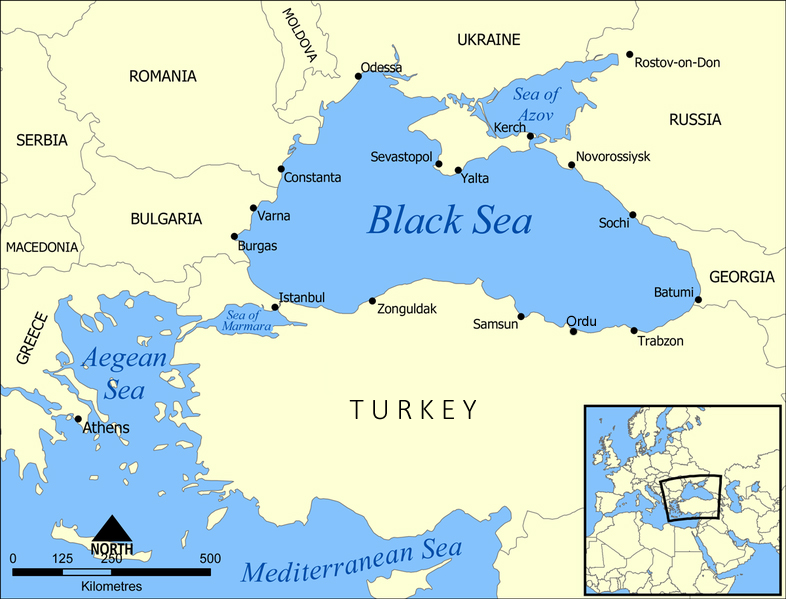 карта на Черно море