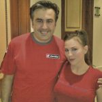 Президентът Саакашвили и масажистката му Дороти Щейн.