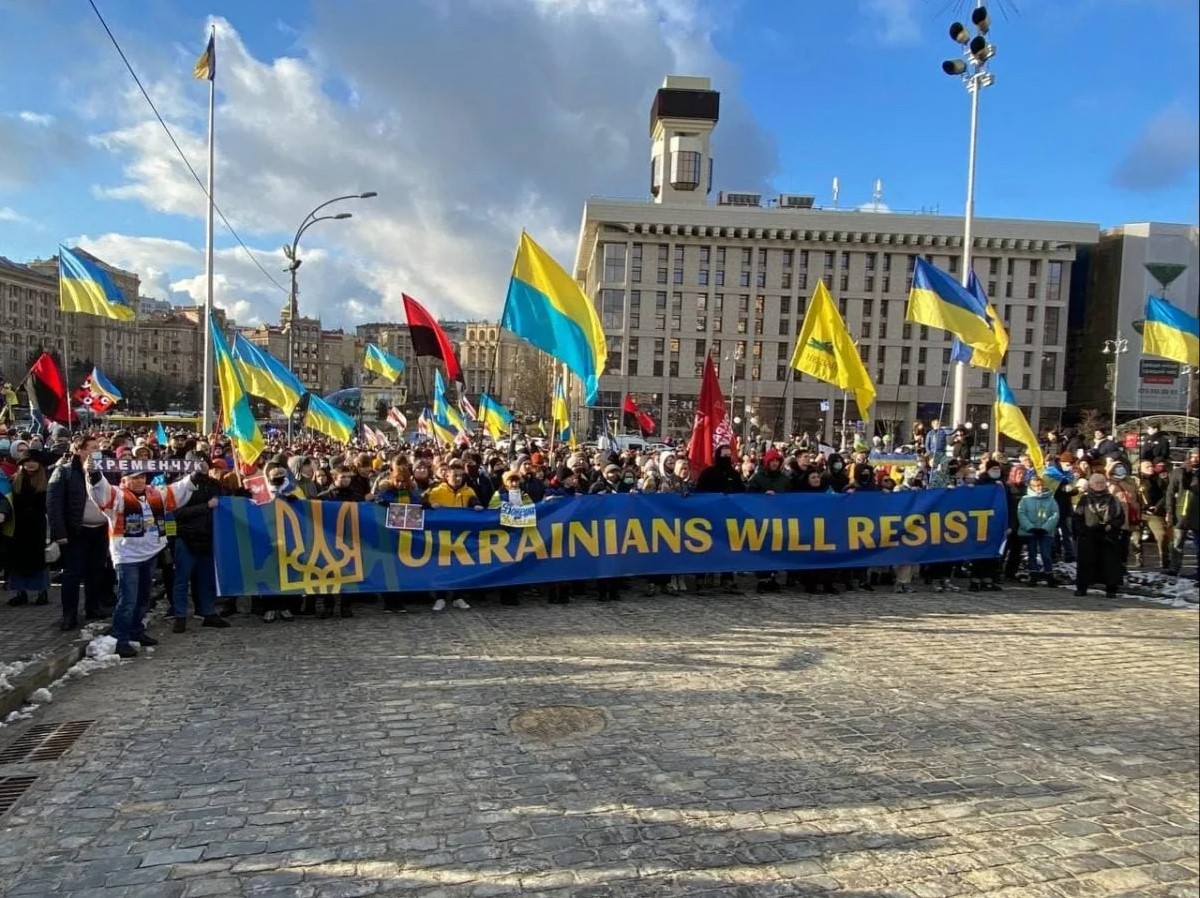 киев украйна шествие демонстрация срещу война