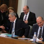 Министерски съвет  заседание на Националния съвет за тристранно сътрудничество Валери Симеонов  заместник-министърът на труда и социалната политика Лазар Лазаров Бисер Петков - министър на труда и социалната политика