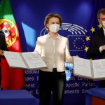 Урсула фон дер Лайен Давид Сасоли Антониу Коща възстановителен фонд ес