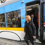 кметът Йорданка Фандъкова  присъства на тестовете на първия от 13-те нови трамваи марка PESA.