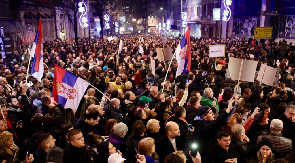 протест протести сърбия белград