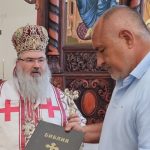 Лидерът на ГЕРБ Бойко Борисов в новопостроения храм „Св. Пантелеймон и Св. Седмочисленици” в Каспичан