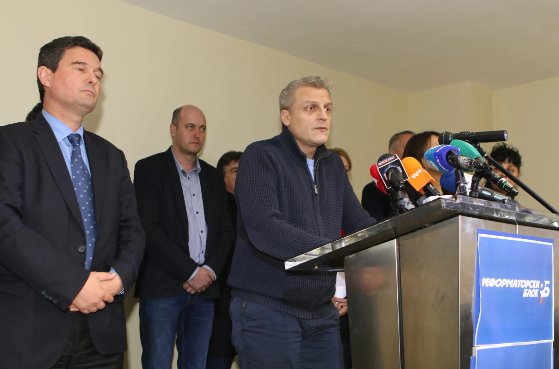 Пресконференция на Реформаторски блок Найден Зеленогорски Петър Москов