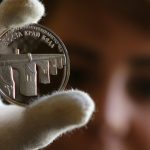 БНБ сребърна монета 150 г. От построяването на моста на Кольо Фичето над река Бяла