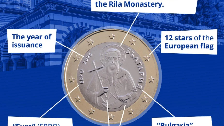 Кристин Лагард публикува изображение на българската монета от 1 евро