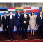 Министърът на отбраната Георги Панайотов по време на срещата с колегите му от формата Б-9 в румънската столица Букурещ.
