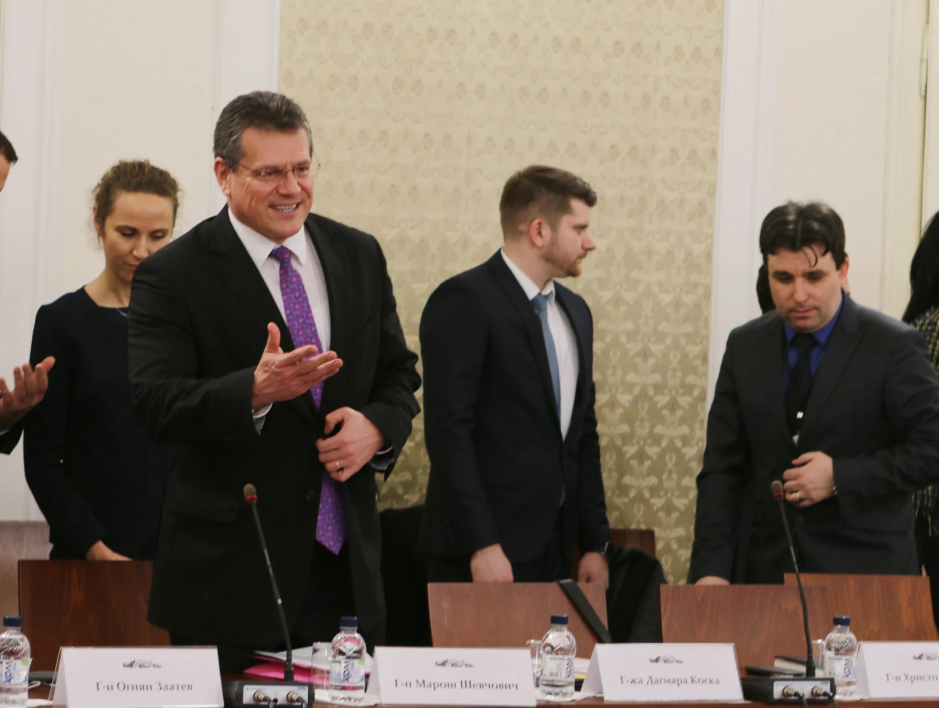 Парламент среща на комисията по енергетика с Марош Шефчович зам-пре3дседател на Европейската комисия