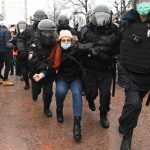арест в Москва на протеста в подкрепа на Алексей Навални