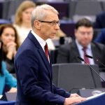 Премиерът Николай Денков говори по време на дебат на тема "Това е Европа" в Европейския парламент в Страсбург, Франция.