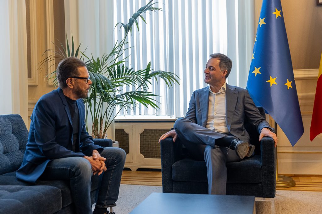 Belgian Prime Minister Alexander de Croo with Bjorn Alveus