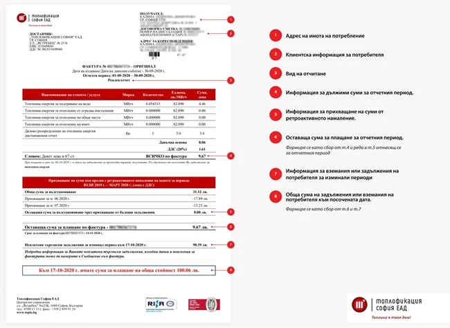Новите фактури на столичната топлофикация – ясни и разбираеми