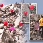 Балони в памет на загиналите деца след серията от мощни трусове