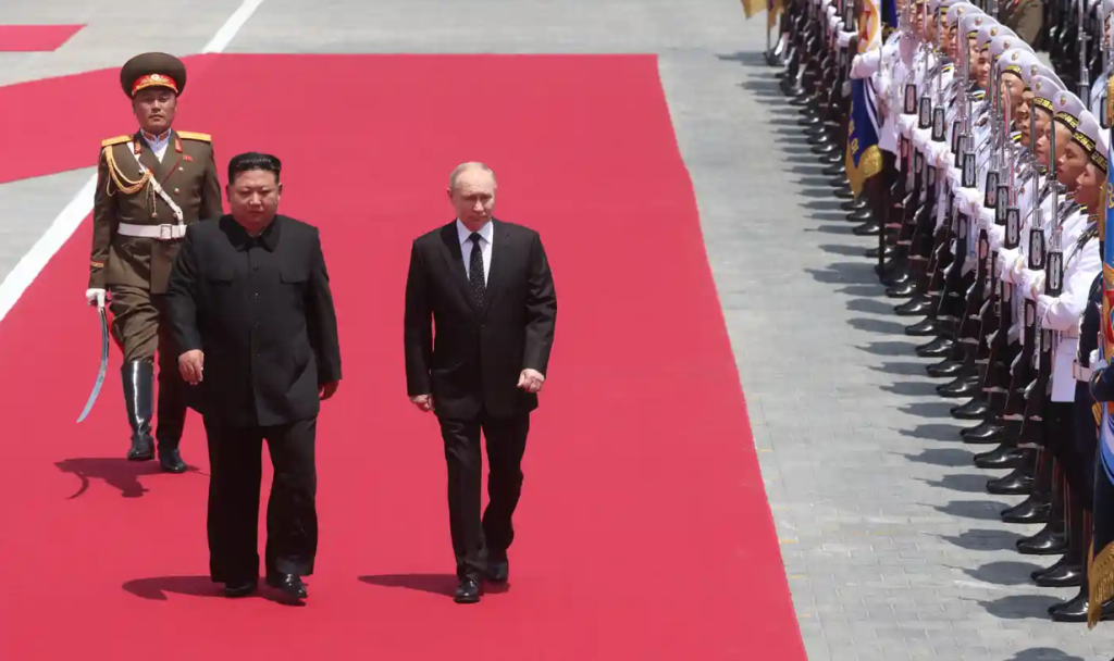 Путин и Ким Чен Ун подписаха пакт, включващ клауза за взаимна отбрана 9 Путин и Ким Чен Ун подписаха пакт, включващ клауза за взаимна отбрана