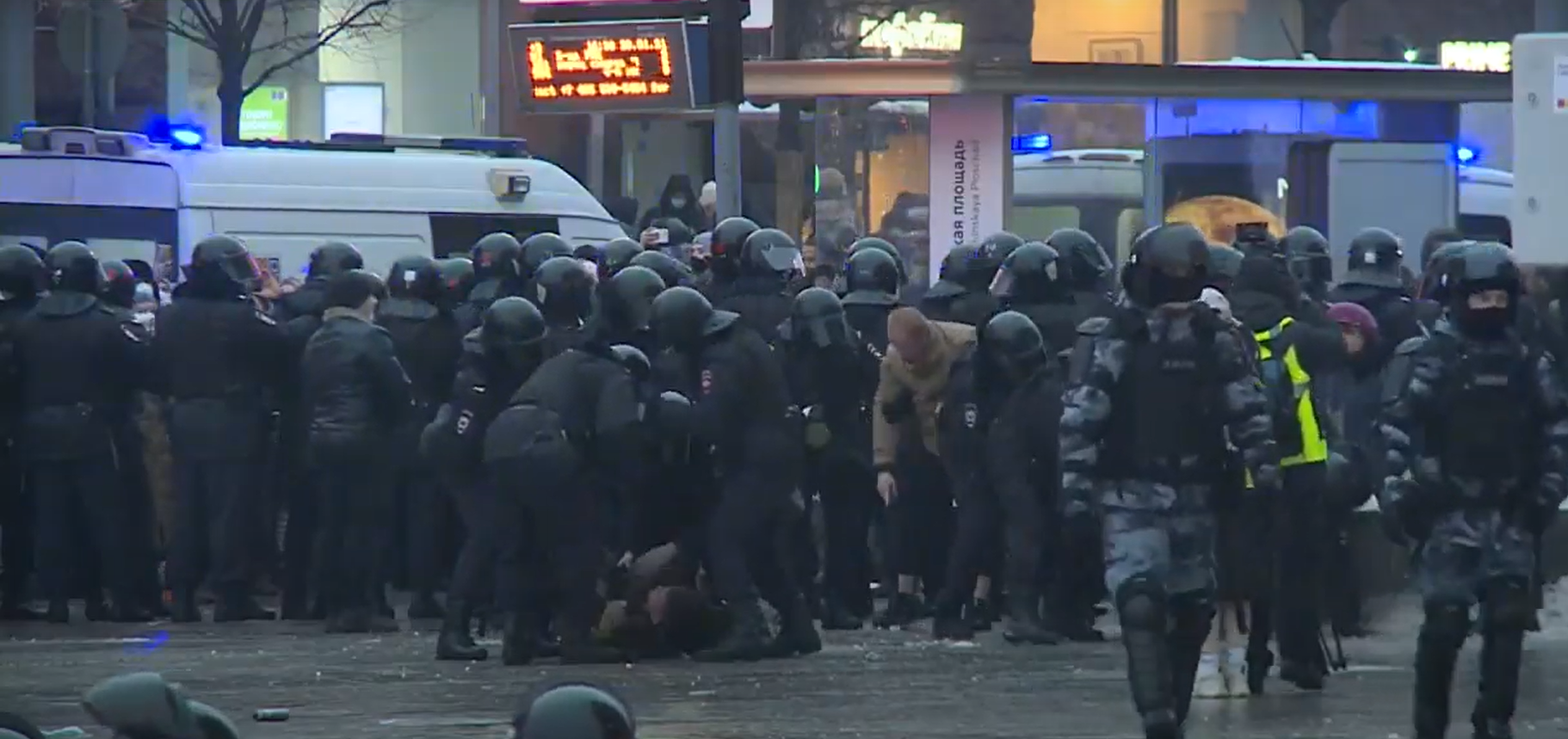 арести в Москва на протеста в подкрепа на Навални