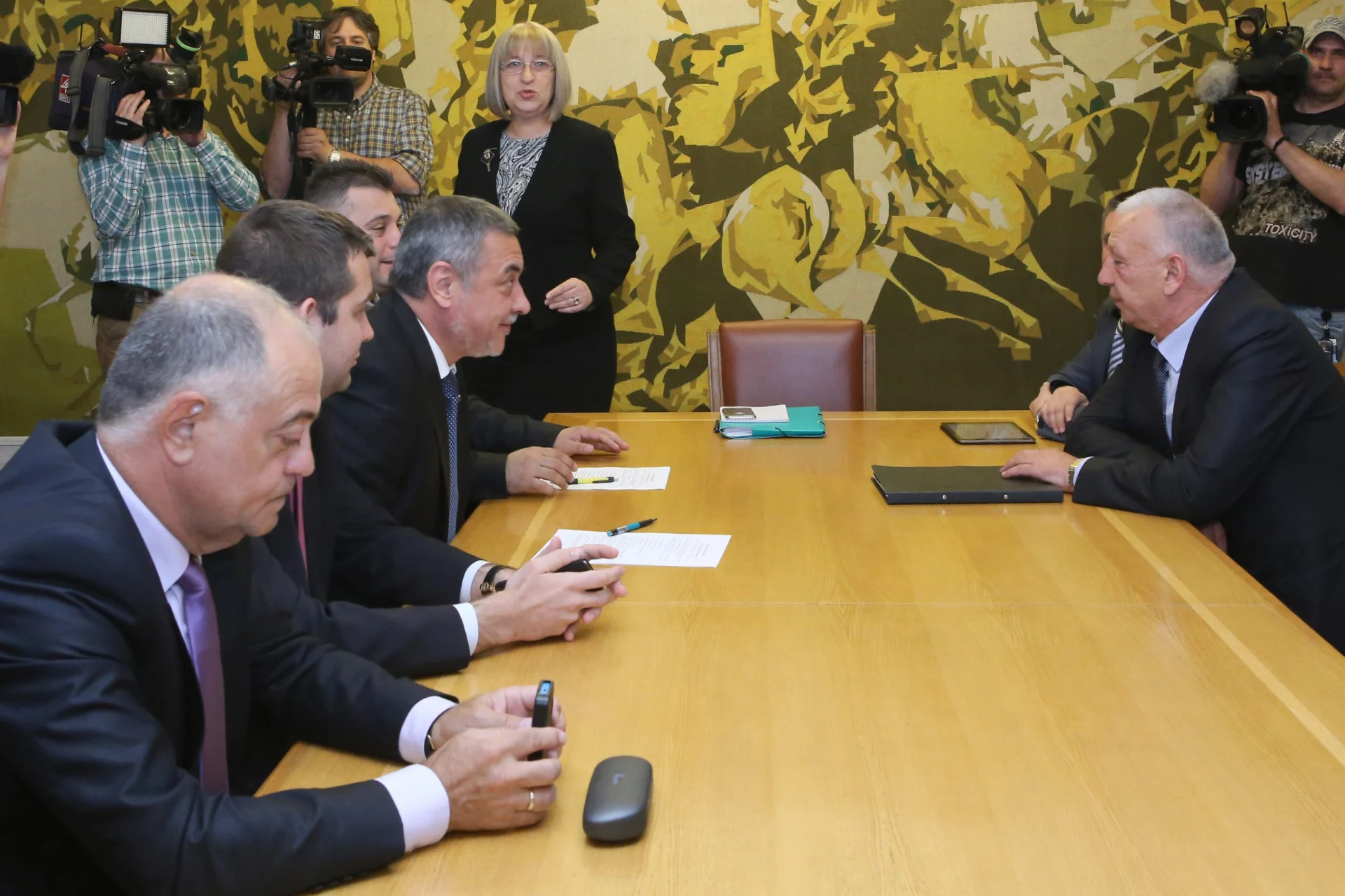 Парламент - представители на всички парламентарно представени партии и на изпълнителната власт в лицето на вицепремиерът Меглена Кунева
