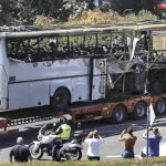 Бургас - взривеният автобус на бургаското летище.