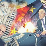 Бойко Борисов и Румен Радев в сблъсък. Модифциран колаж от 2017 година.