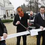 Протест на младежите от БСП срещу спирането на проекта Южен поток