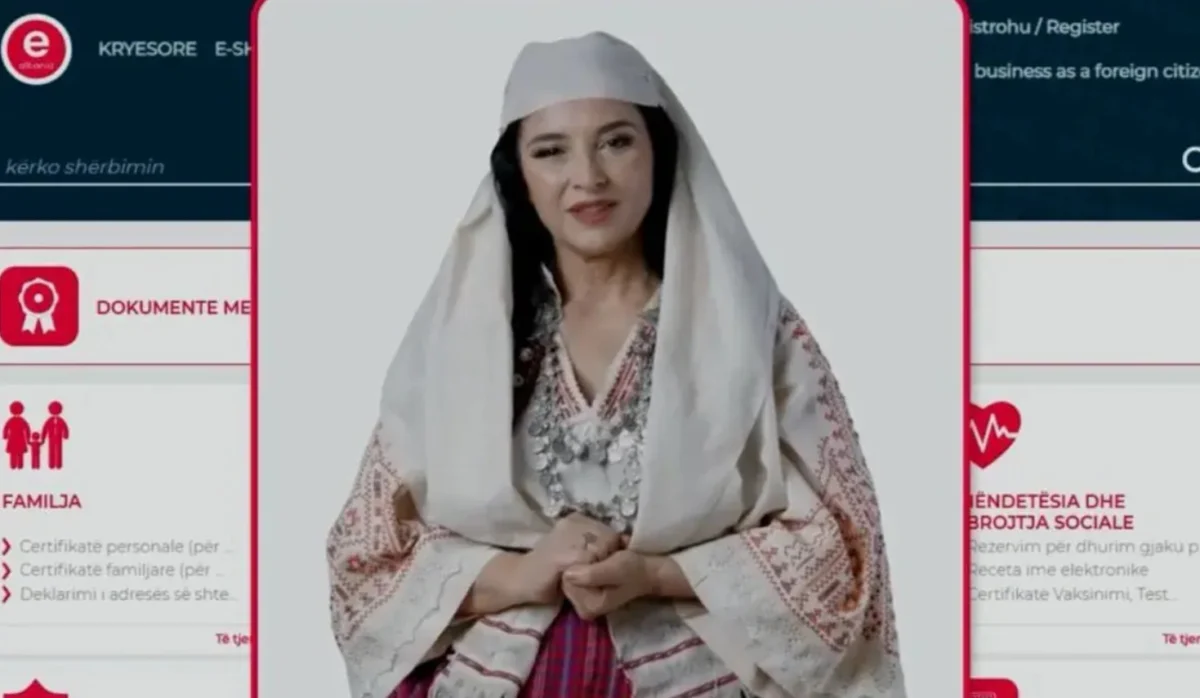 Аватарът на Диела е облечен с традиционна албанска носия.