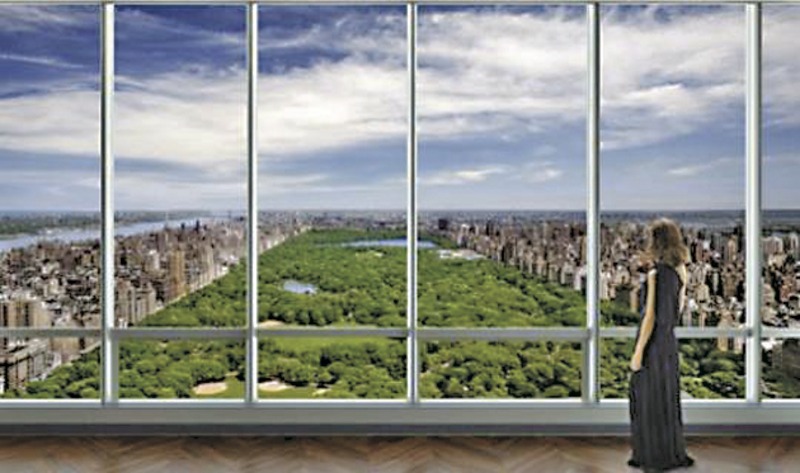 Гледка от луксозен апартамент на небостъргача One57.