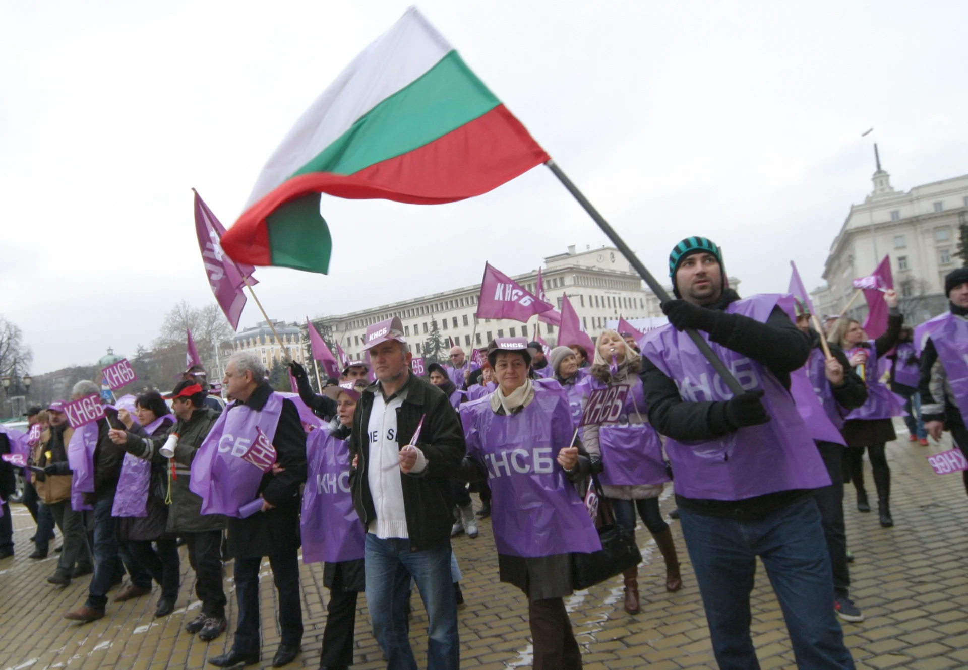 Протест на КНСБ срещу бюджет 2015