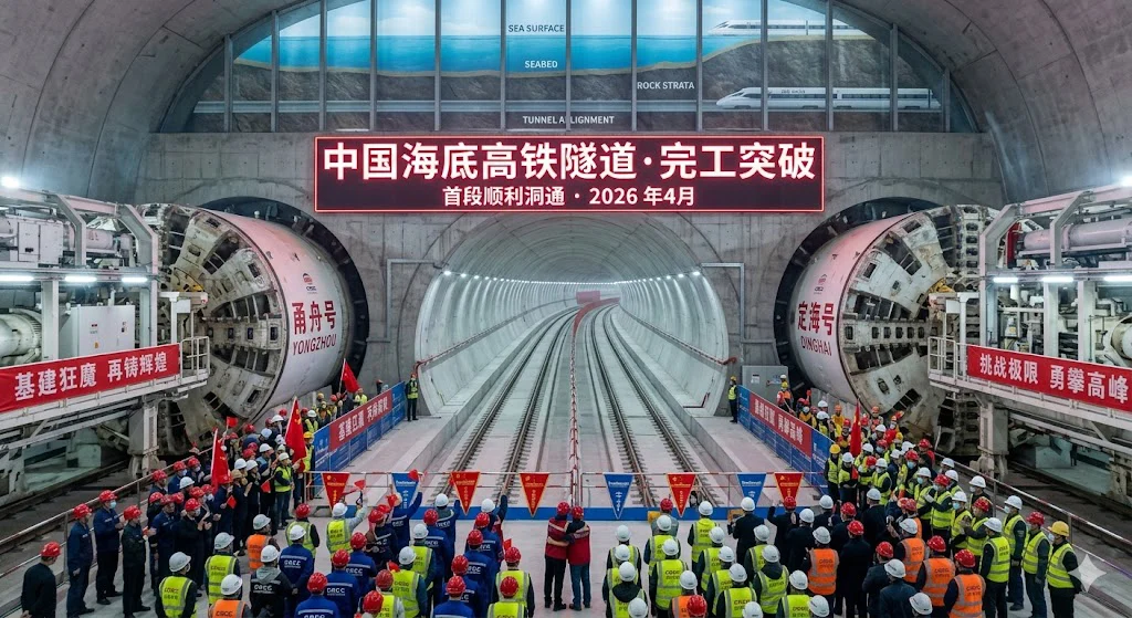 Китай завърши изкопаването на най-дългия подводен тунел за високоскоростни влакове