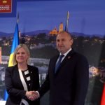 Румен Радев и Магдалена Андершон на срещата им в Мадрид