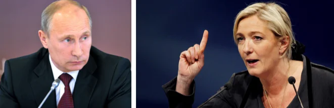 Марин Льо Пен и Владимир Путин