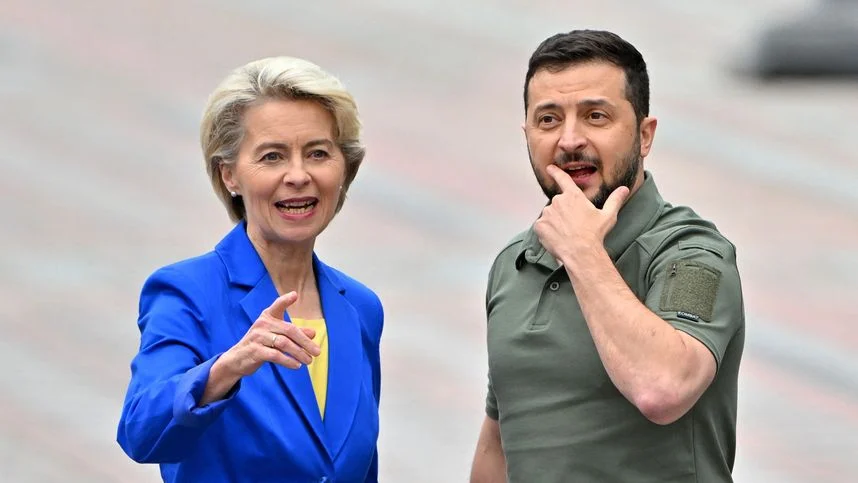 Урсула фон дер Лайен и Володимир Зеленски