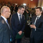 Десета среща на бизнеса с правителството Димитър Радев - управител на БНБ Владислав Горанов - министър на финансите Петър Андронов - председател АББ