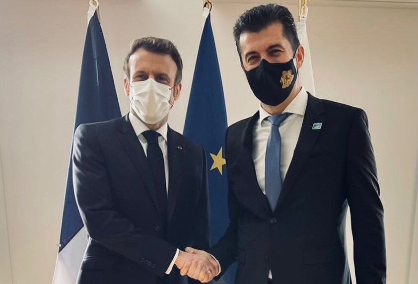 Кирил Петков и Еманюел Макрон