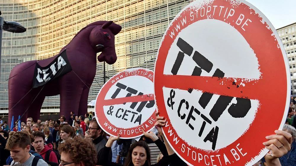 брюксел протест ТТИП